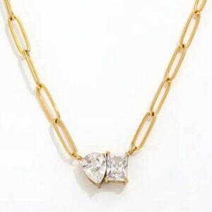 14K Gold filled Pear Moissanite Necklace